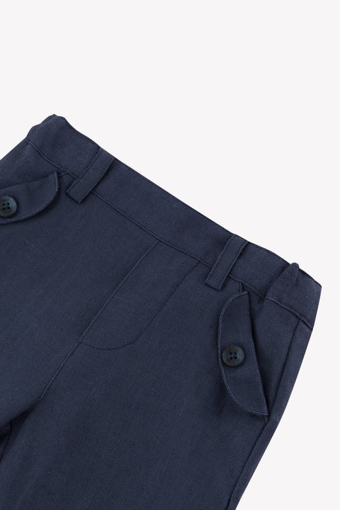 Trousers - Navy Linen - Image principale