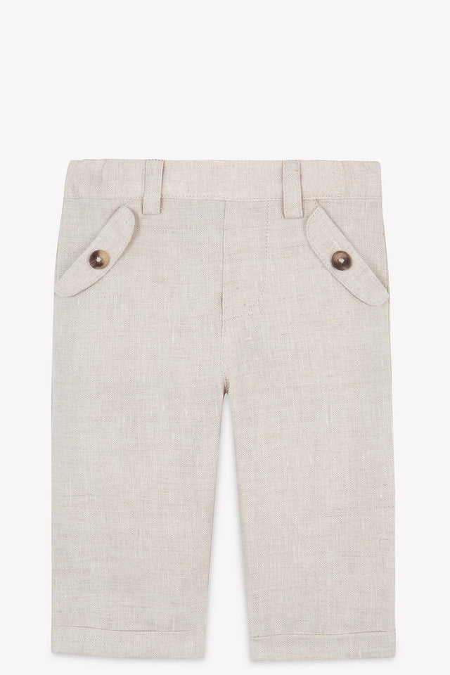 Trousers - Beige heather Linen - Image principale