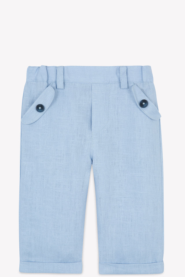 Hosen - Blau Graué Leinen - Image principale