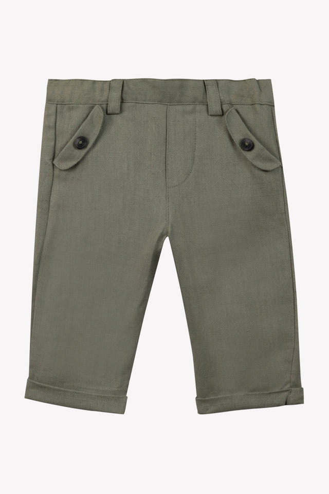 Hosen - Grün Farn Leinen - Image principale