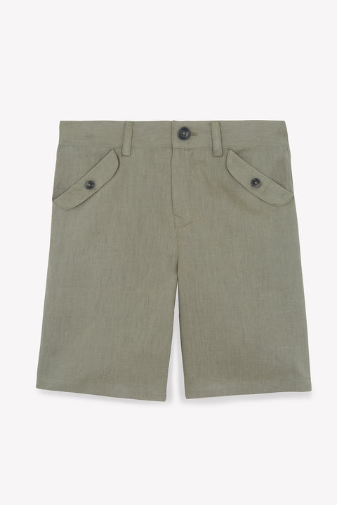Kurze Hose - Grün Farn Leinen - Image principale