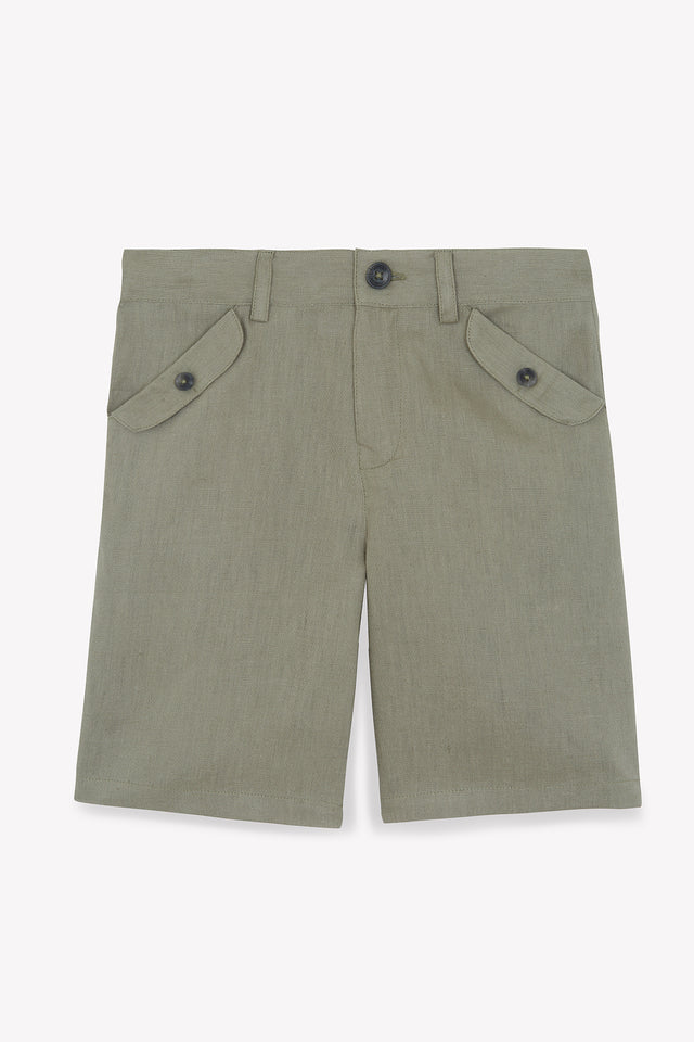Kurze Hose - Grün Farn Leinen - Image principale