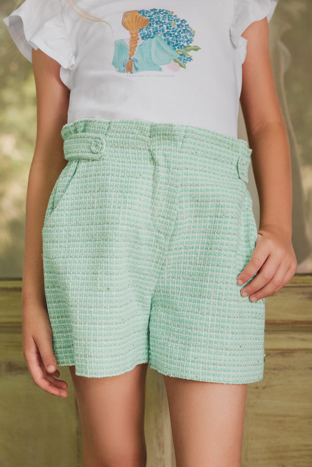 Short - Aigue marine tweed - Image principale