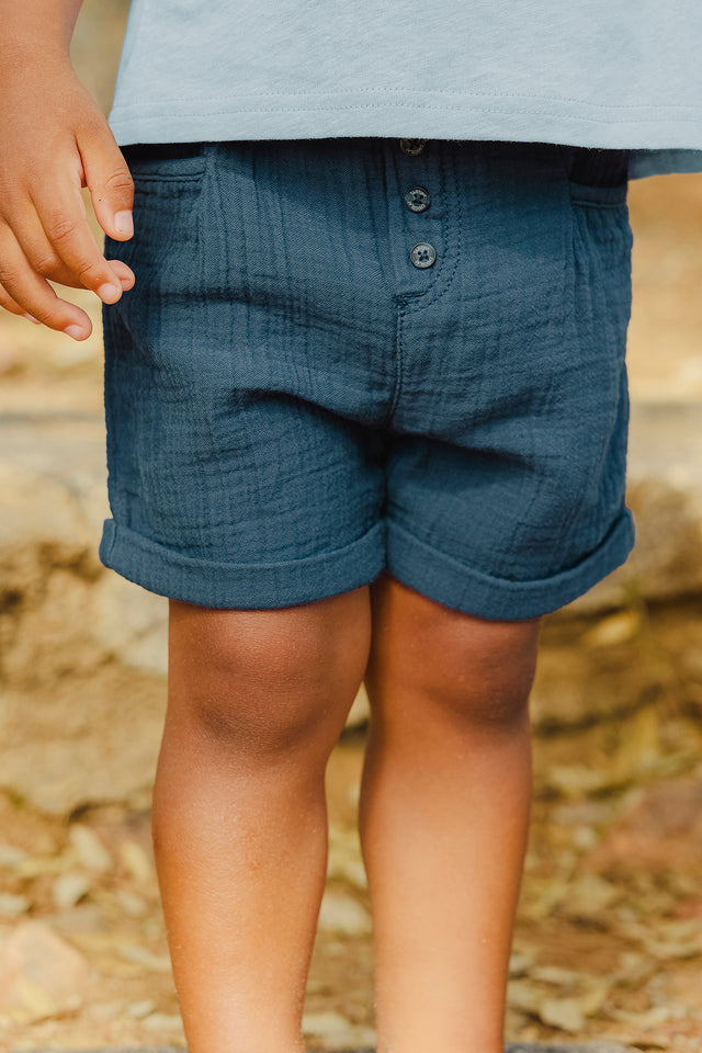 Short - Marine gaze de coton - Image principale