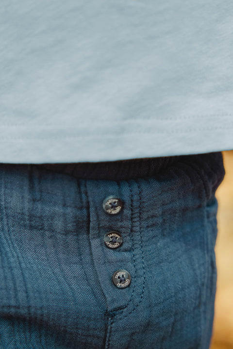 Pantaloncino - Blu navy garza di cotone - Image principale