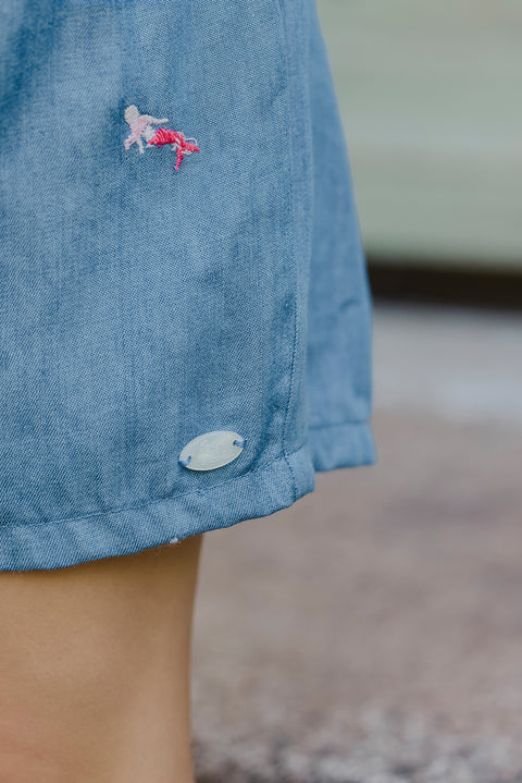 Short - Indigo broderies sirène - Image principale