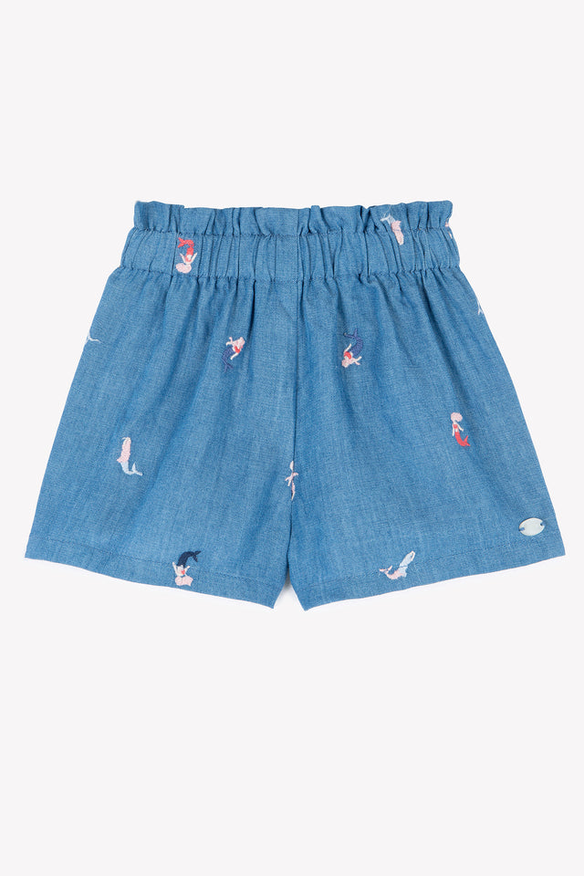 Short - Indigo broderies sirène - Image principale