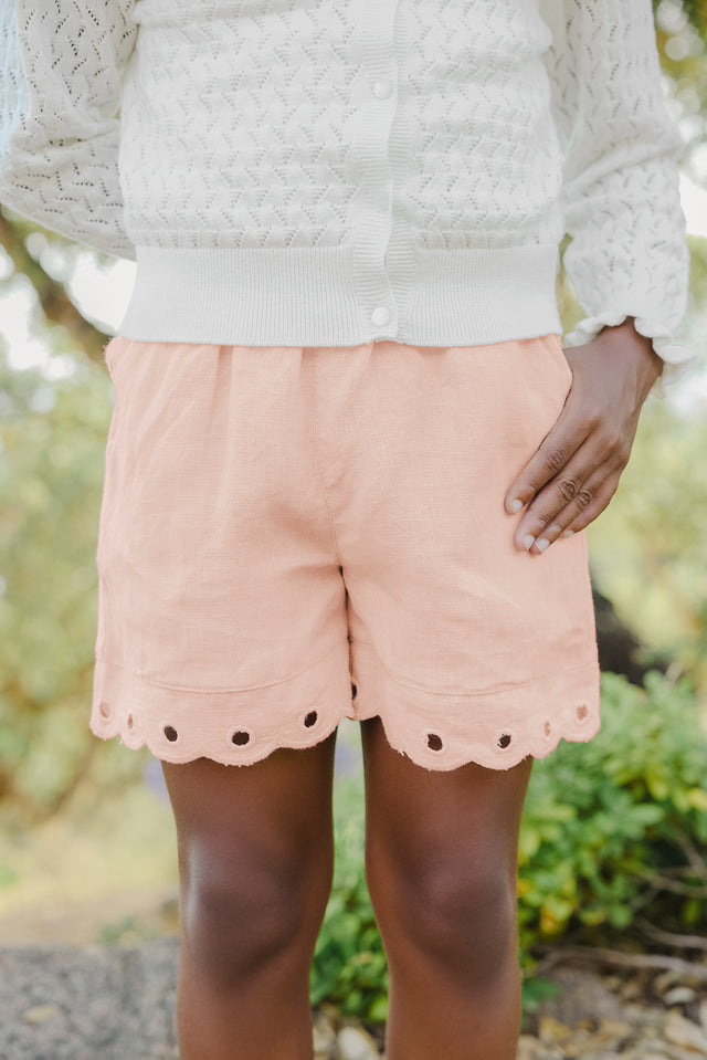 Short - Pivoine lin détails ajourés - Image principale