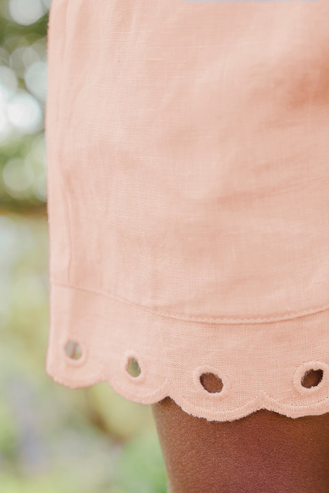Short - Pivoine lin détails ajourés - Image principale