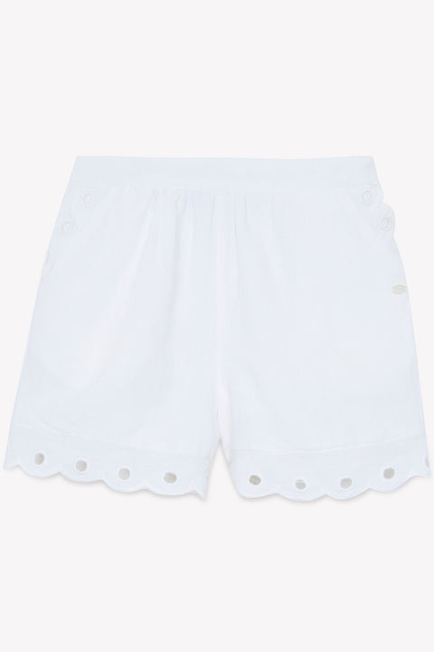 Short - Blanc lin détails ajourés - Image principale