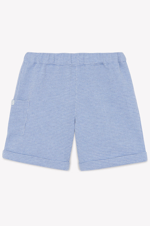 Kurze Hose - Blau Graué Strickwaren Wabe - Image principale