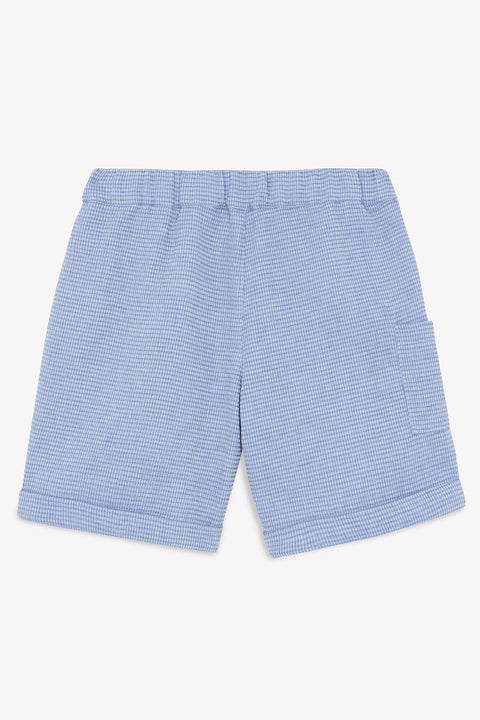 Kurze Hose - Blau Graué Strickwaren Wabe - Image principale