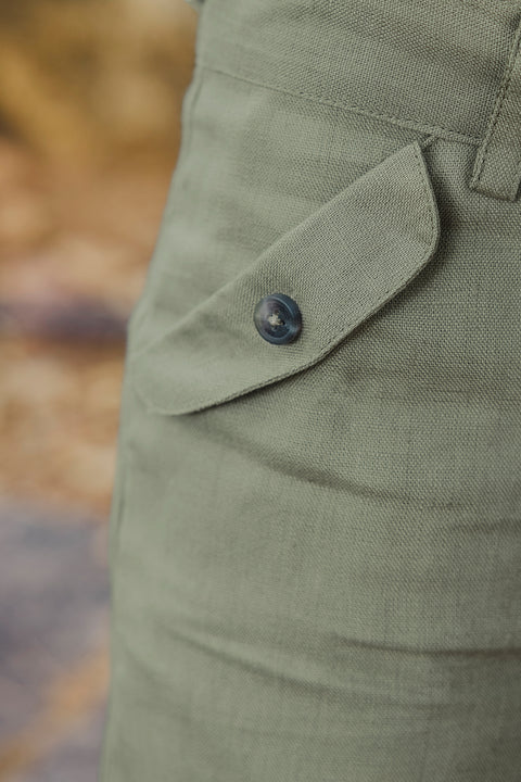 Kurze Hose - Grün Farn Leinen - Image principale