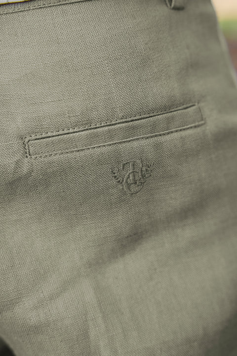 Kurze Hose - Grün Farn Leinen - Image principale