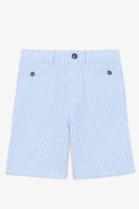 Short - Bleu grisé rayures - Image principale