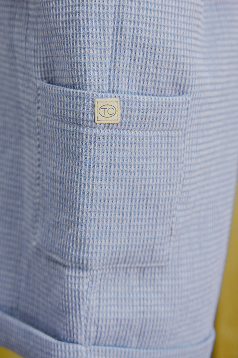 Kurze Hose - Blau Graué Strickwaren Wabe - Image principale