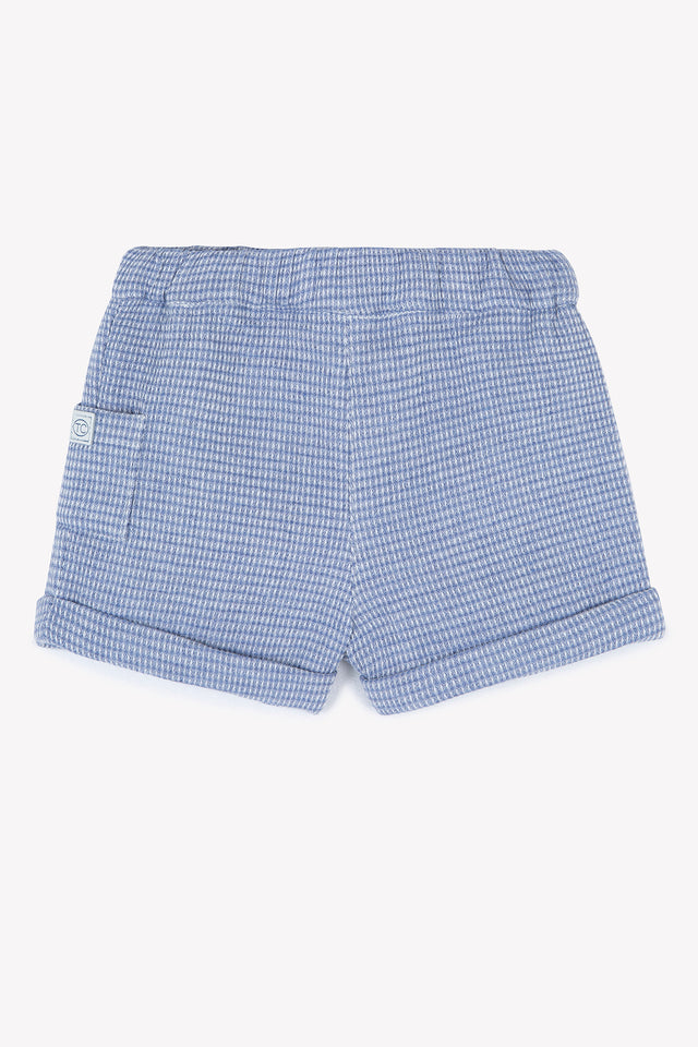Pantaloncino - Blu Grigioé Maglia nido d'ape - Image principale