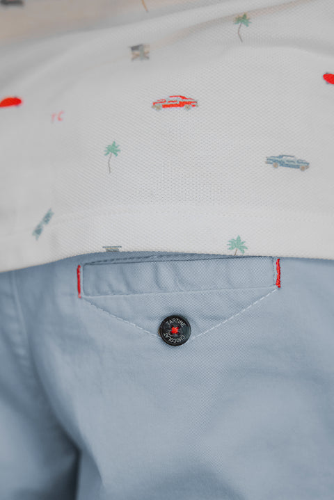 Kurze Hose - Blau Graué Köper - Image principale