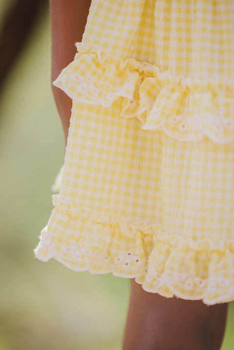 Jupe - Jaune pollen vichy - Image principale