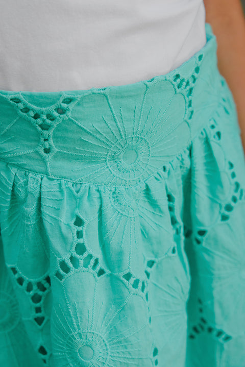 Jupe - Aigue marine broderies anglaises - Image principale