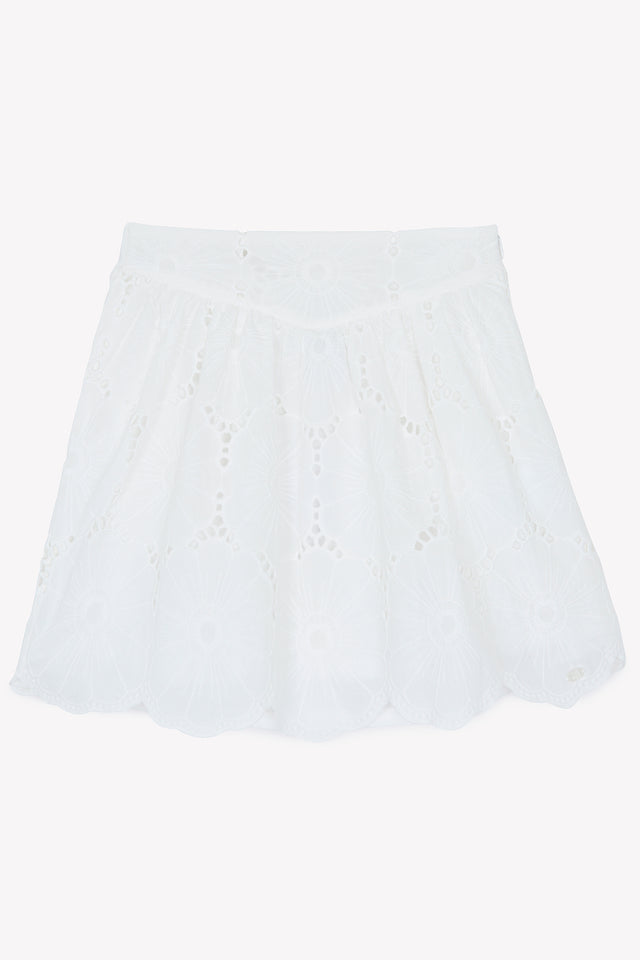 Jupe - Blanc broderies anglaises - Image principale