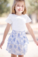 Skirt - Blue washed Print flowery
