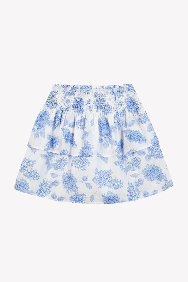 Jupe - Bleu lavé imprimé fleuri - Image principale