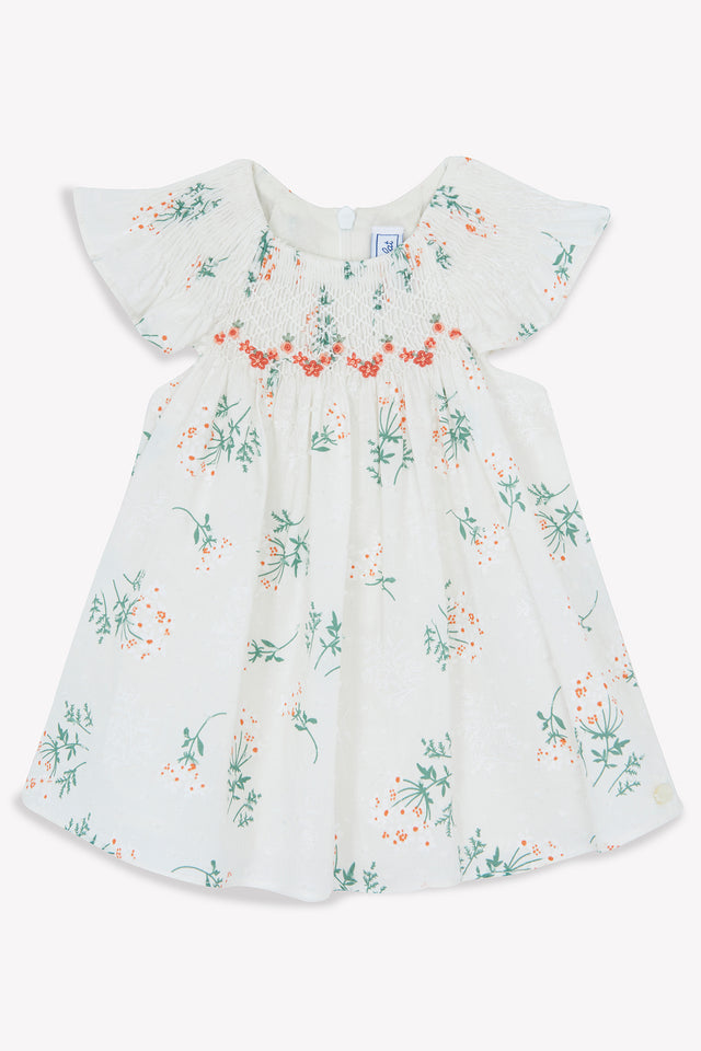 Kleid - Weiss Kittel Druckblumig - Image principale