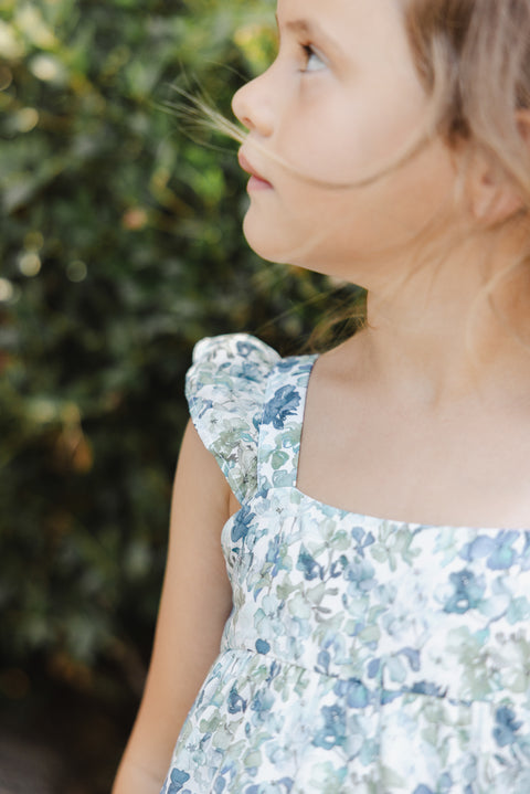 Robe - Bleu tissu liberty - Image principale