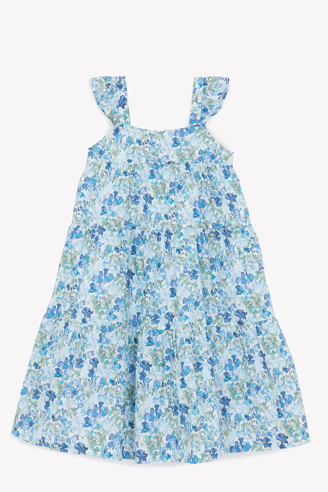 Kleid - Blau Stoff Liberty - Image principale