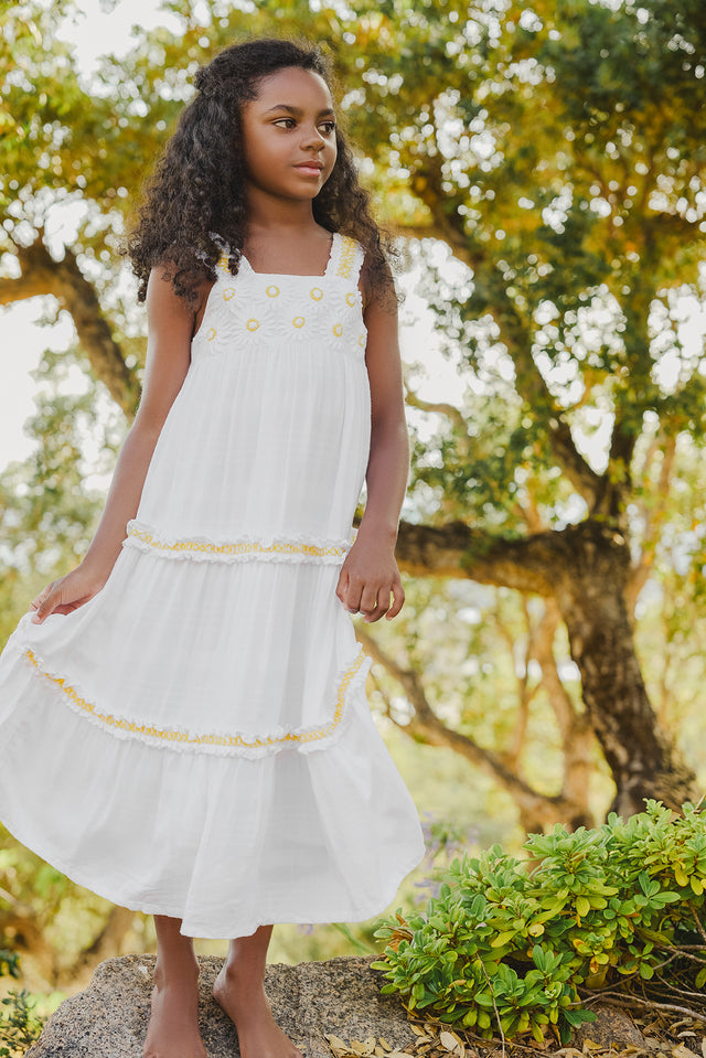 Robe - Blanc broderie fleurie - Image principale