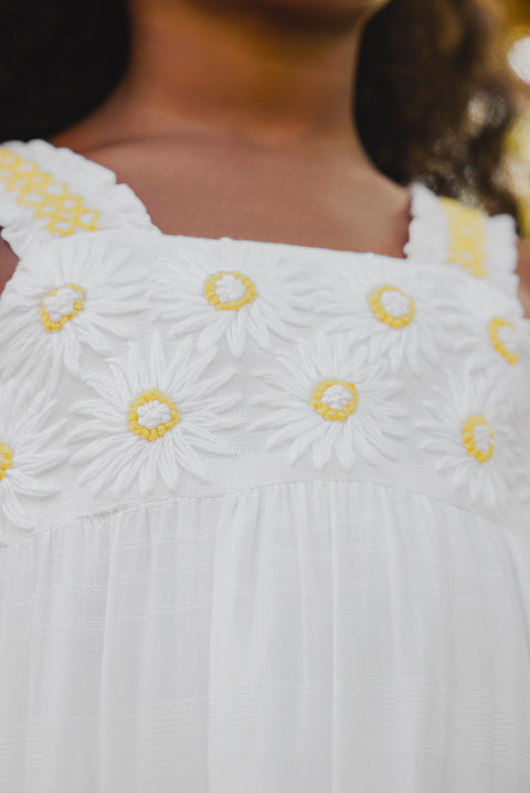 Robe - Blanc broderie fleurie - Image principale