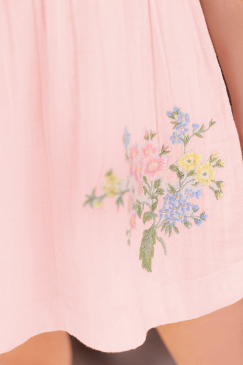 Robe - Rose pâle détails nœuds - Image principale