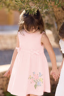 Robe - Rose pâle détails nœuds