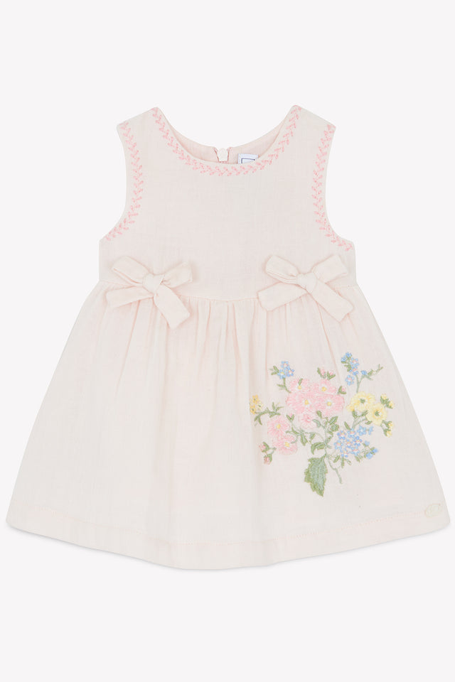 Robe - Rose pâle détails nœuds - Image principale