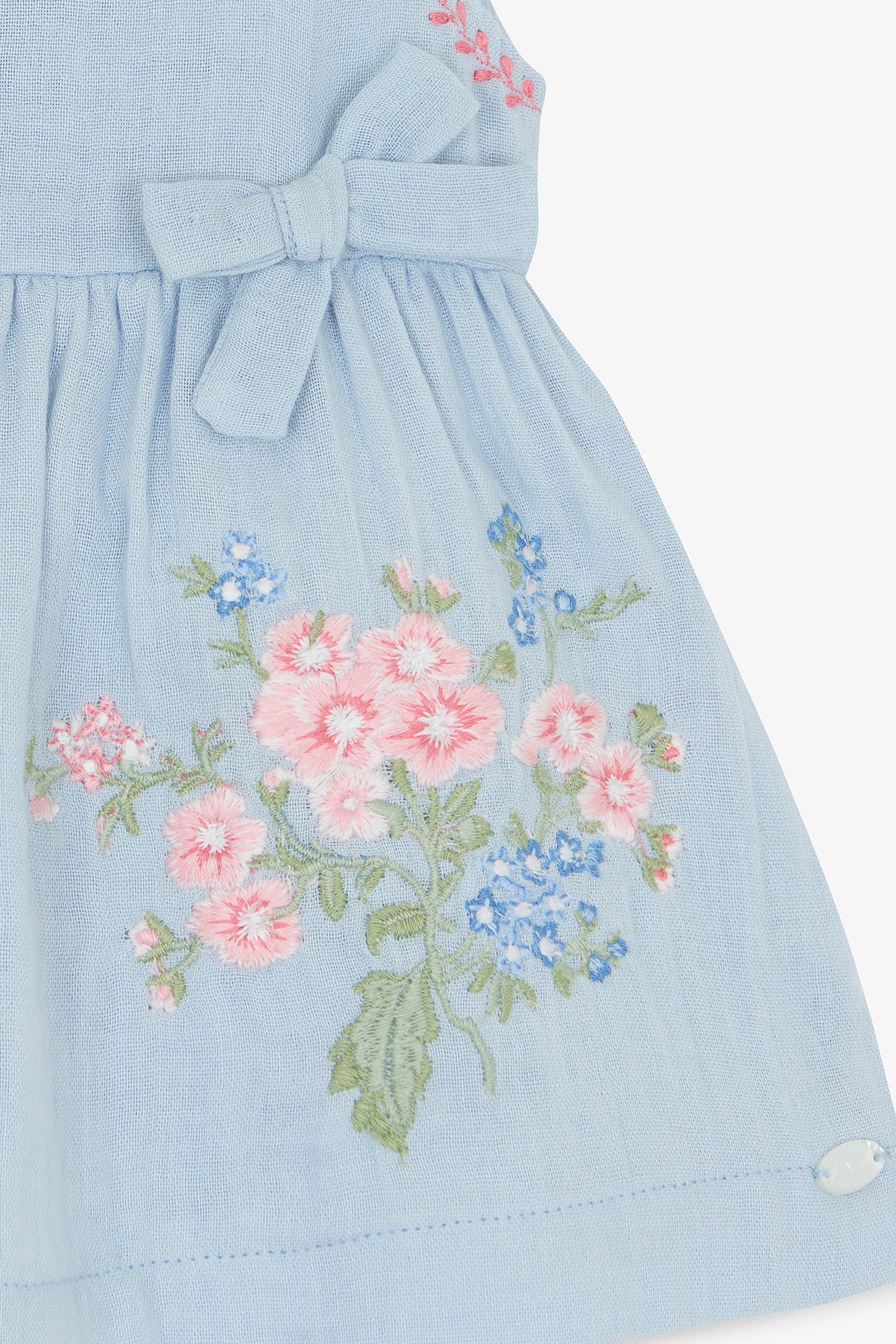 Vestido - Azul detalles celestes nudos