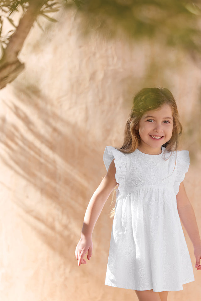 Robe - Blanc broderies anglaises - Image principale