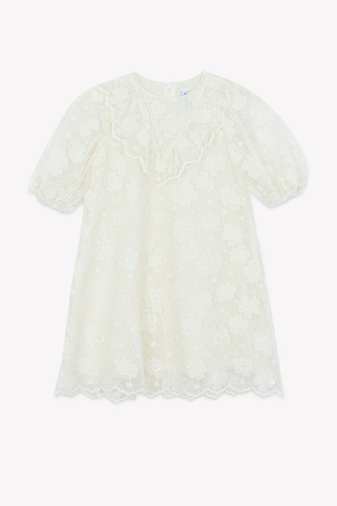 Robe - écru tulle broderie fleurie - Image principale