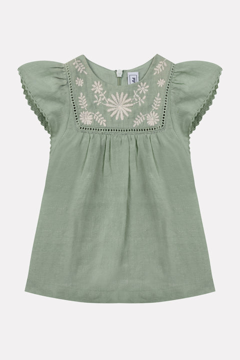 Robe - Vert sauge broderie - Image principale