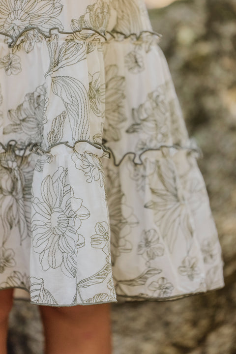 Robe - Kaki imprimé fleuri - Image principale