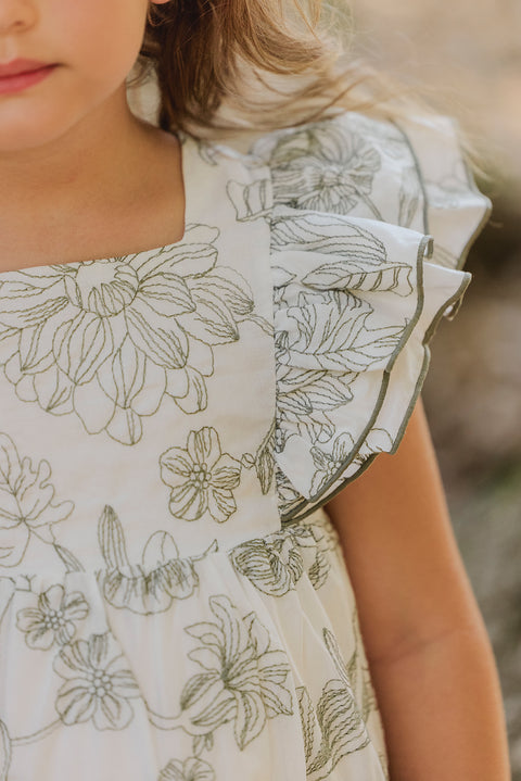 Robe - Kaki imprimé fleuri - Image principale