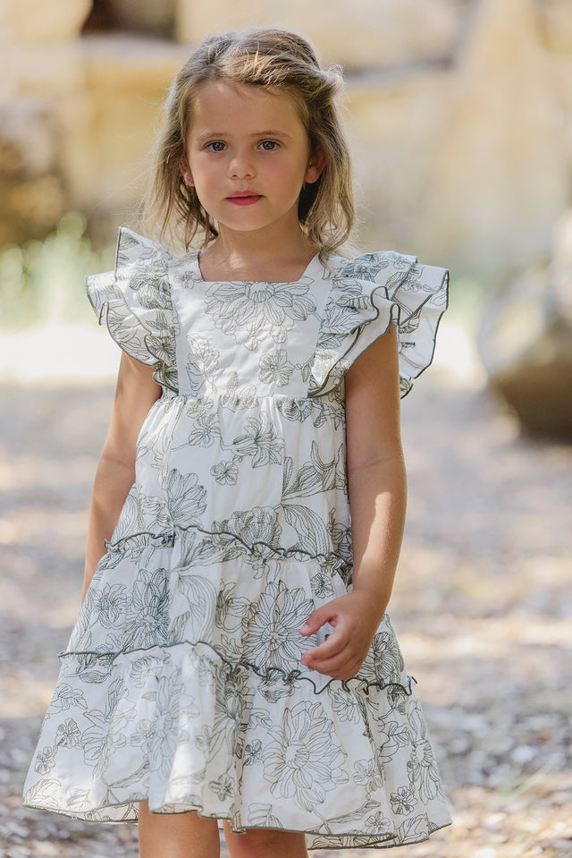 Robe - Kaki imprimé fleuri - Image principale