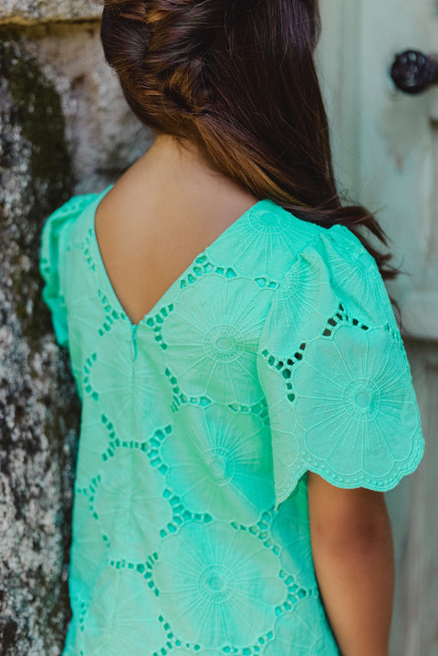 Robe - Aigue marine broderies anglaises - Image principale