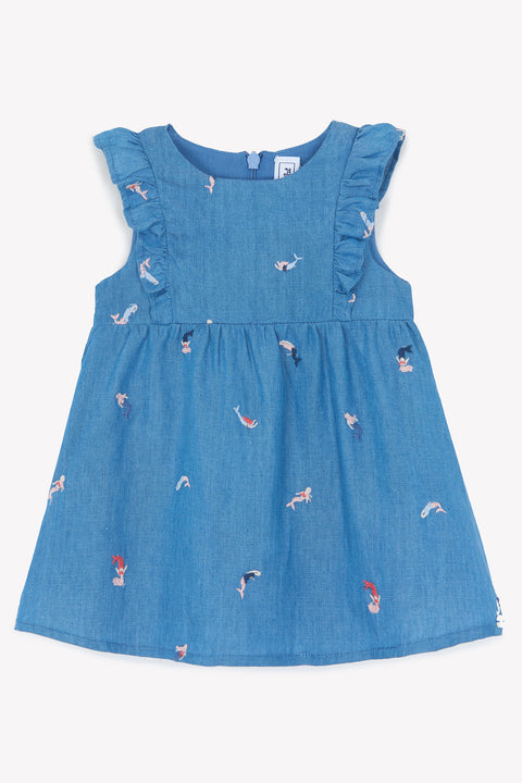 Robe - Indigo broderies sirène - Image principale