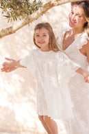 Robe - écru broderie fleurs