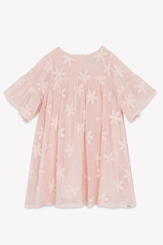 Kleid - Rosa uralt Stickerei Blumen - Image principale