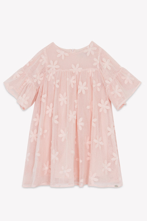 Vestito - Rosa antico Ricamo fiori - Image principale