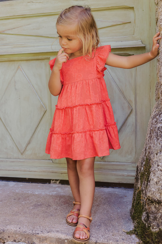 Robe - Coquelicot fleurs ton sur ton - Image principale