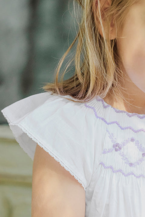 Vestito - Bianco grembiule Ricamato - Image principale