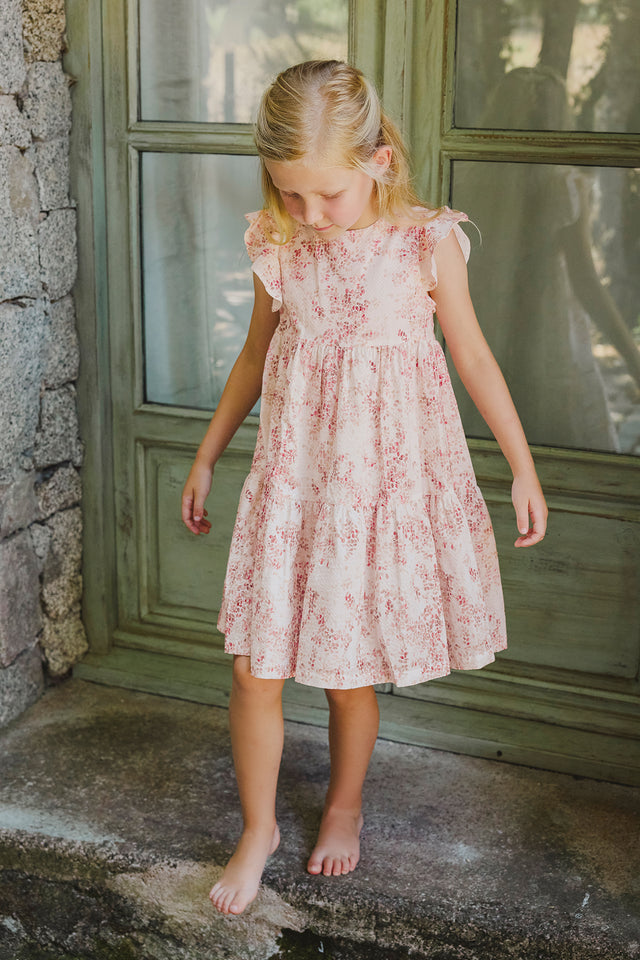 Robe - écru imprimé fleuri - Image principale